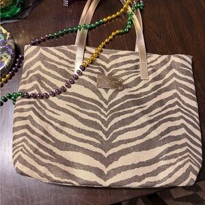 Michael Kors Brown and Cream Zebra Tote